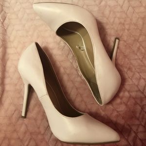solid white pumps